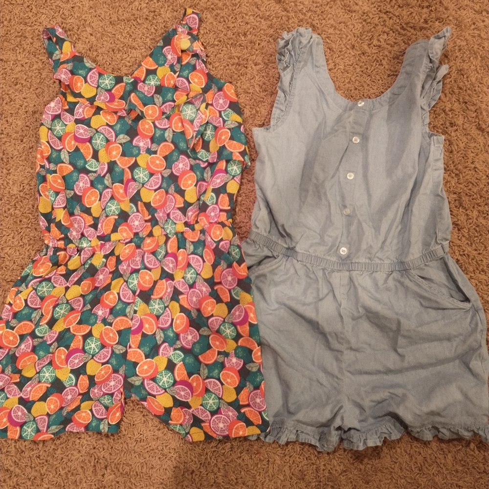 set of lil girl rompers size 14/16